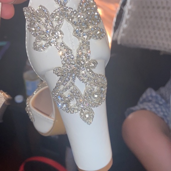White Wedding Heels - Picture 2 of 3